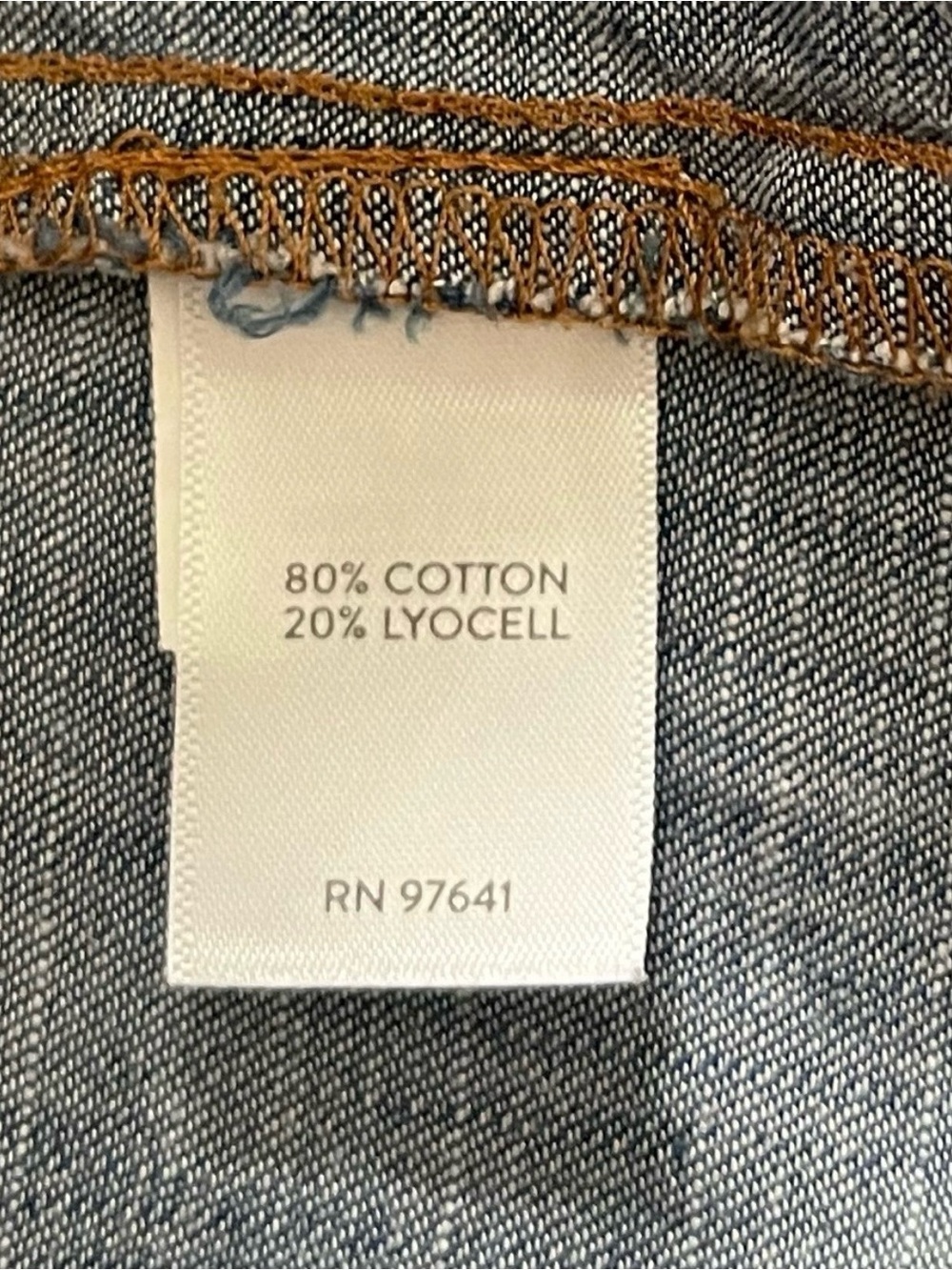 J.Jill Denim Full Button Blue Denim Dress Size Medium Country Cowgirl Modest - Picture 6 of 7